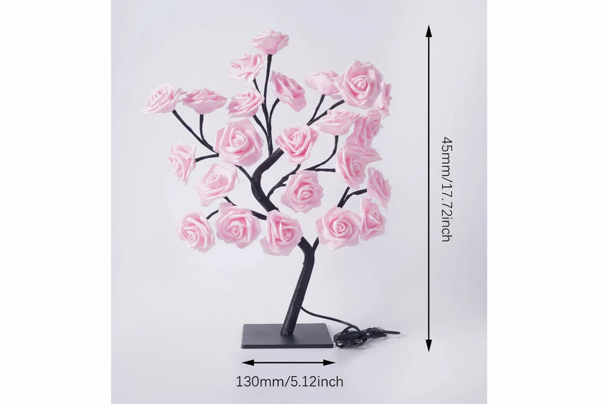 Różana Lampa LED do Dekoracji wnętrz