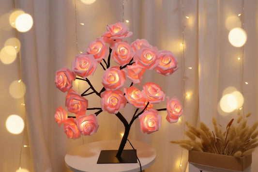 Różana Lampa LED do Dekoracji wnętrz